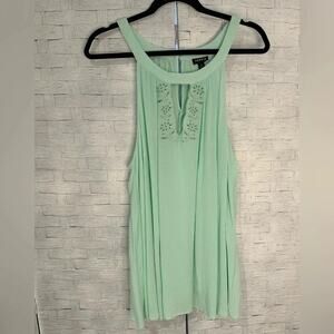 Torrid teal sleeveless blouse bohemian coastal grandma hippie, gypsy plus size